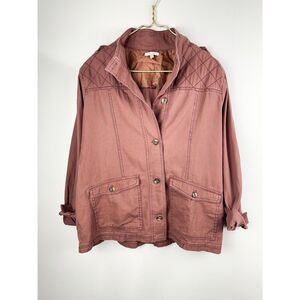 Maurices Solid Quilted Yoke Utility Jacket Size XL